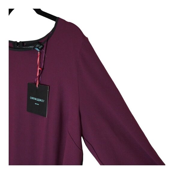 NWT‎ Cynthia Rowley Maroon Shift Dress Sz12 - Picture 7 of 10